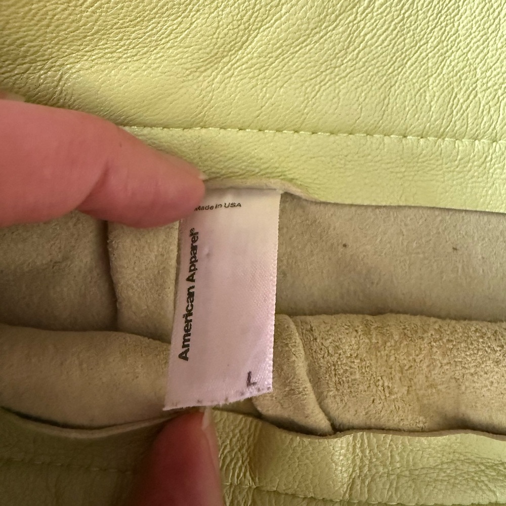 Vintage American Apparel lime green leather pencil skirt - Picture 8 of 12